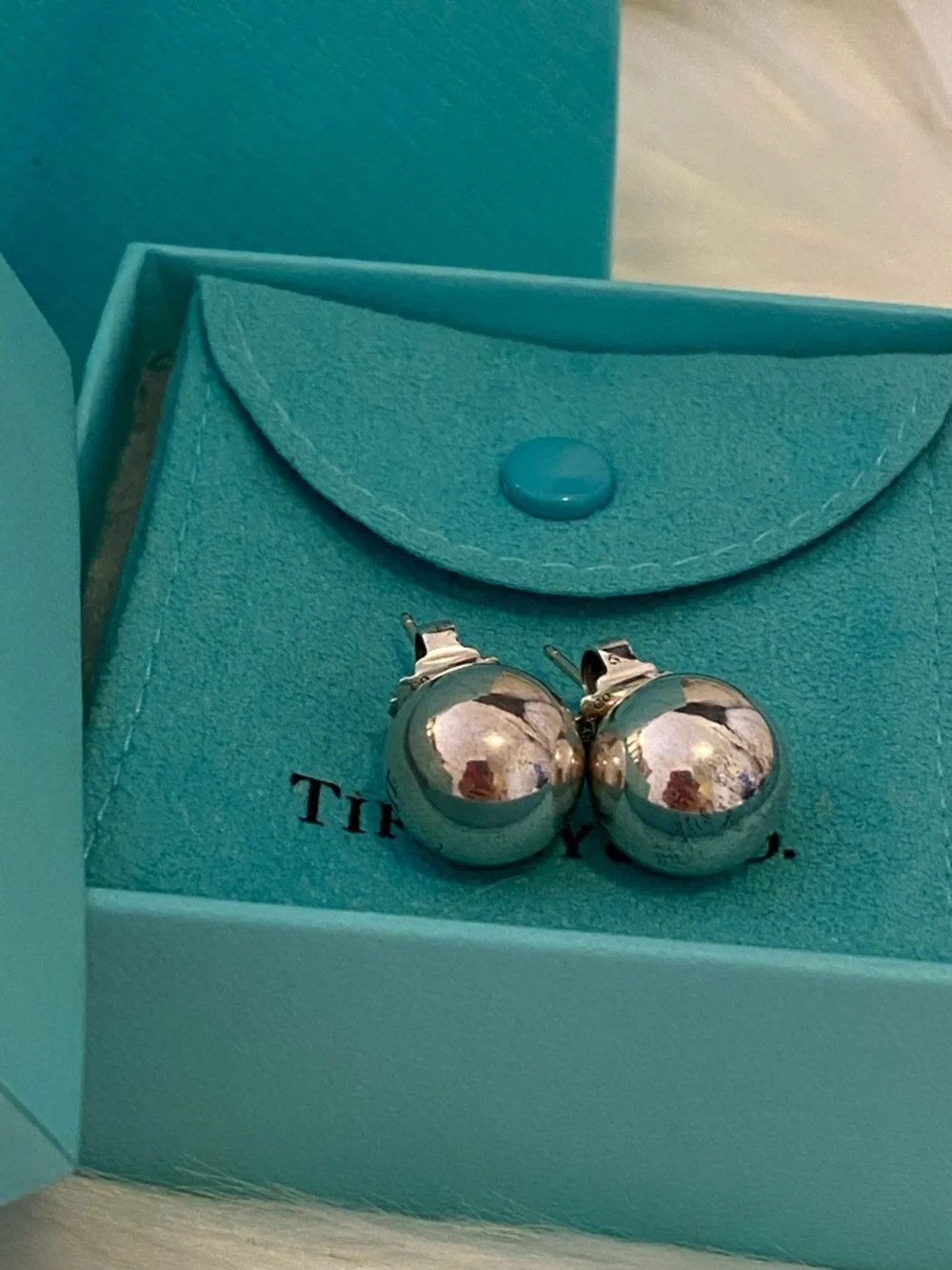 -RARE/HARD TO FIND - Tiffany & Co 14mm XL Hardware balls earrings (RETIRED) - Picture 12 of 13